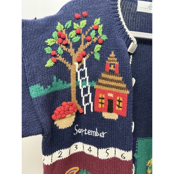 Design Options Cardigan Holiday Calendar Large Embroidered‎  Granny Core #32 - Picture 8 of 16